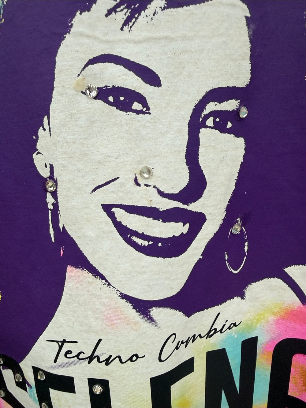 Custom @blingqueendee Army Cargo Selena Vintage concert tee sewn onto Jacket - Picture 4 of 11